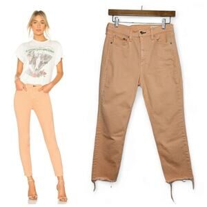 rag & bone Womens Prairie Sun High Rise Skinny Jeans Size 26 Raw Hem Ankle Peach